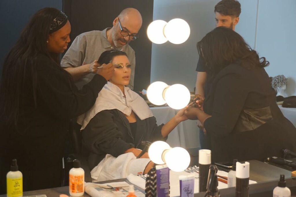 Working with the legend @patmcgrathreal for the 1st time! All of the BTS on KimK...