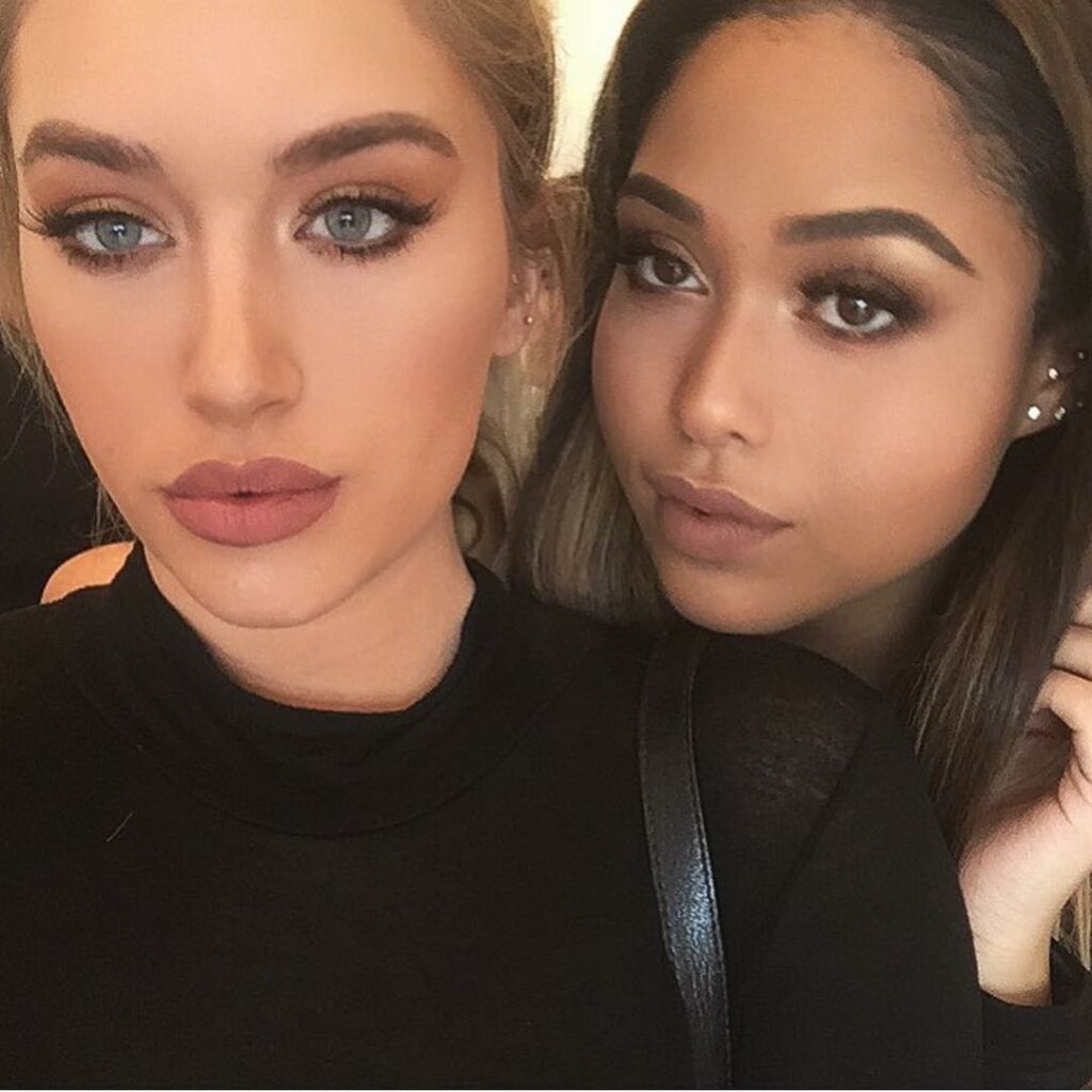 Best friends wearing @lipkitbykylie! @stassiebaby in candy k & @jordynwoods in d...