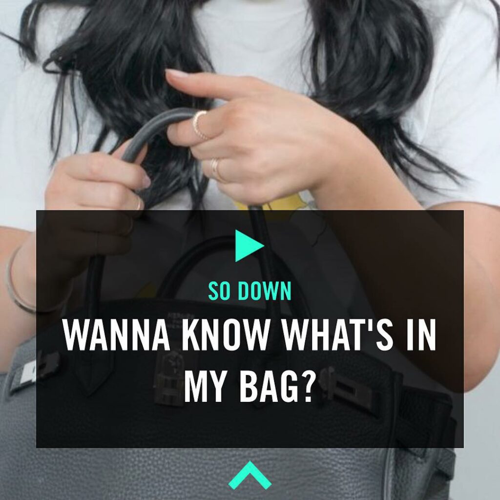 My what's in my bag video is up on my app & thekyliejenner.com!!!! No filter lol...