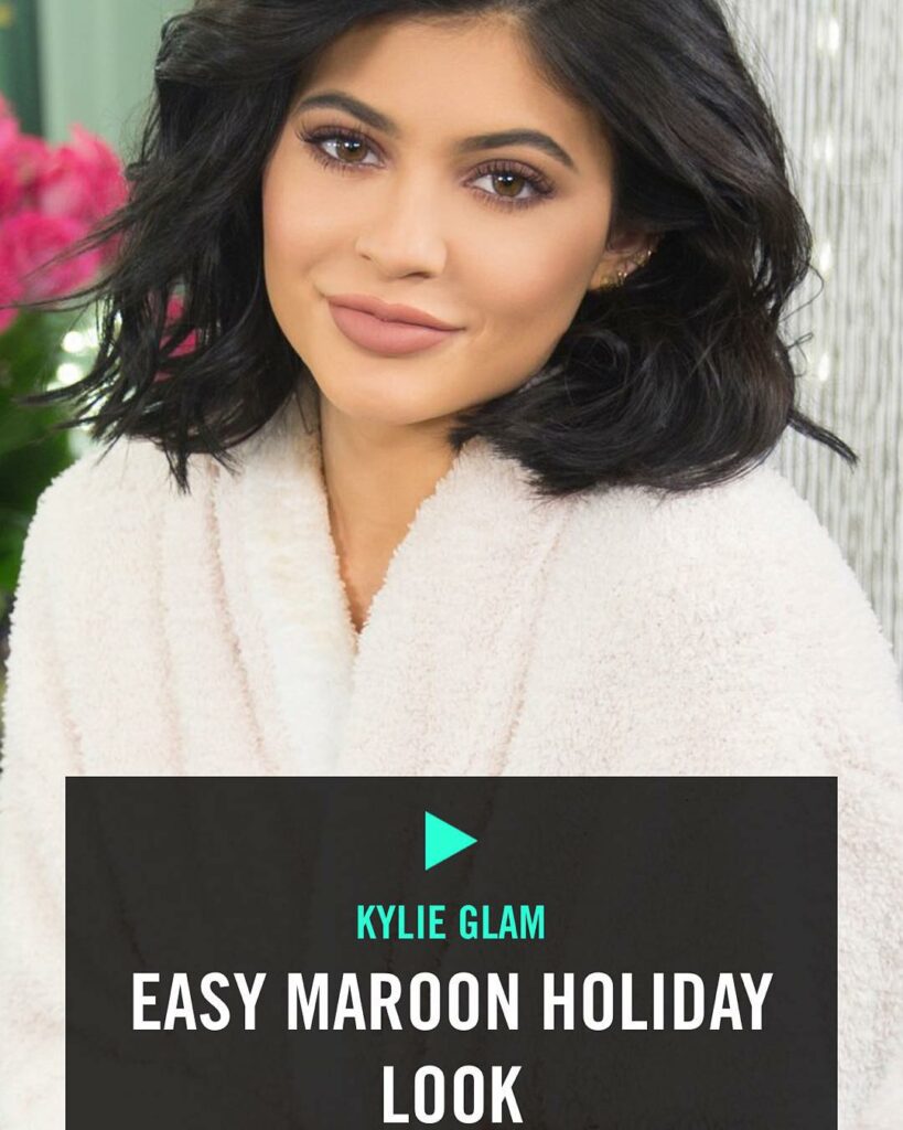 My favorite easy holiday maroon look by @makeupbyariel is now up on the Kylie Je...