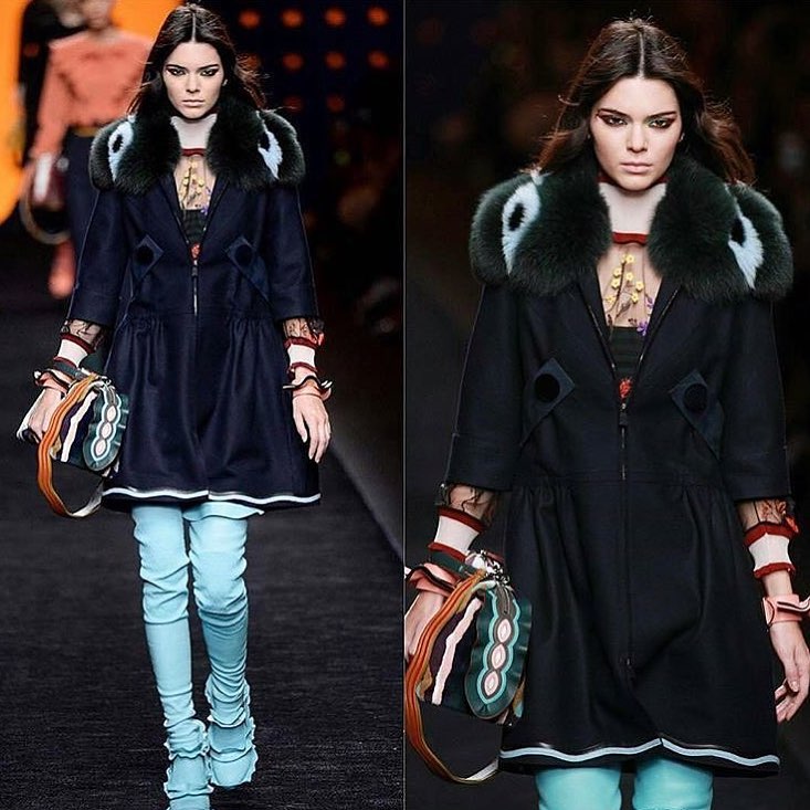 Ok Kendall! I see you!!!! Walking in the FENDI fashion show and shit! Sissy that...