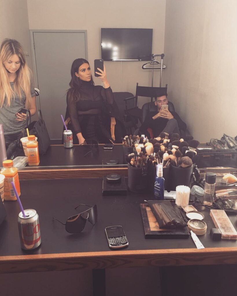 My glam squad working hard @laurapolko @makeupbyariel...
