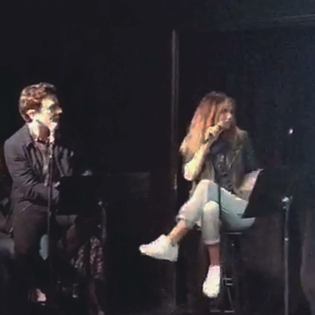 action snap from the List App: Live! show tonight wherein I read one of my lists...