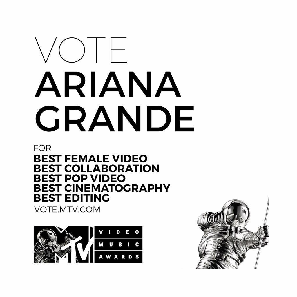 Ariana Grande: !!!!!! @mtv thank you so much. it’s an honor to be nominated for 5 VMAs alongsid… !!!!!! @mtv thank you so much. it's an honor to be nominated for 5 VMAs alongsid...