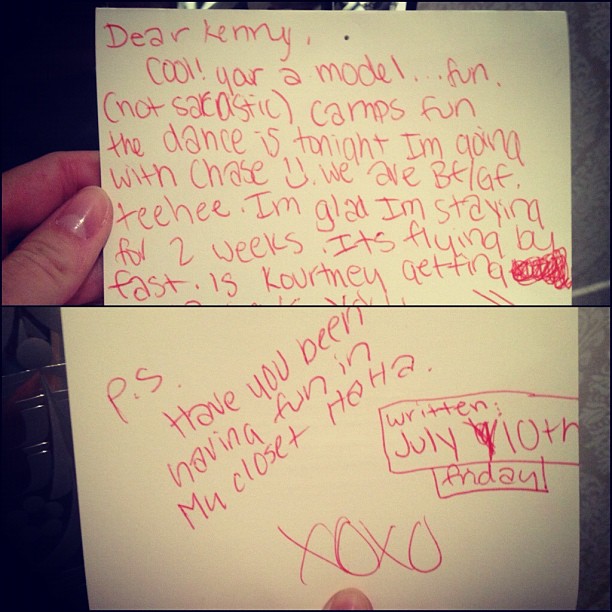 lol 2009...the cards Kylie sent me from camp...