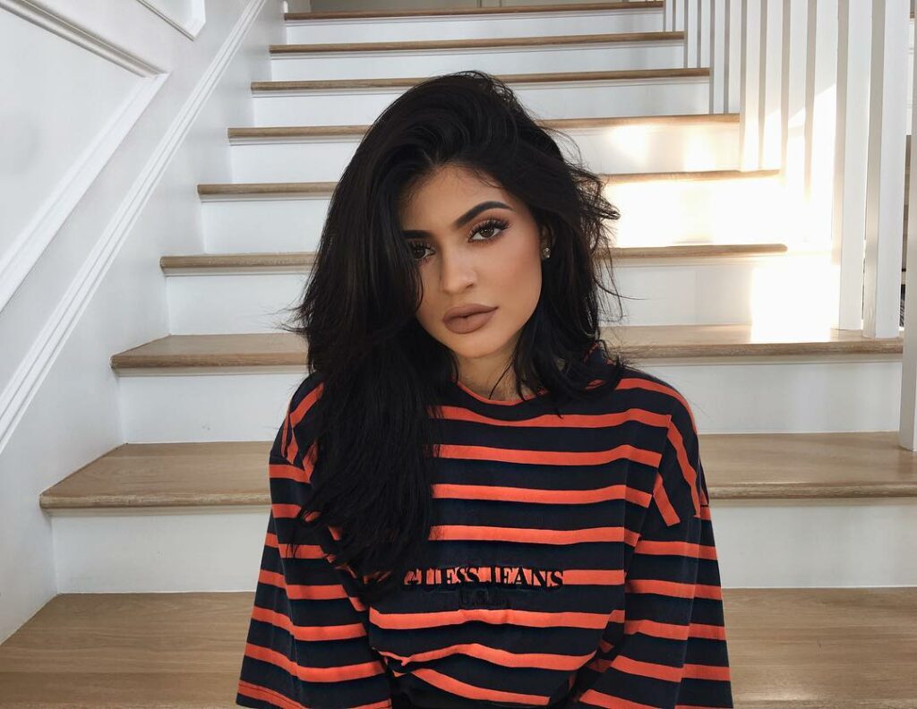 wearing BROWN SUGAR today. My new lip kit launching in 1 hour on KylieCosmetics....