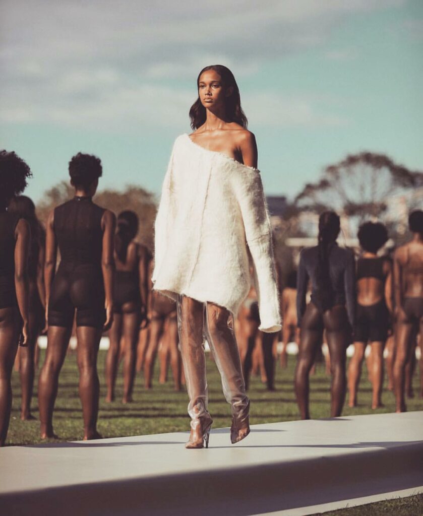 Love this look! Clear thigh high boots  YEEZY SEASON 4...