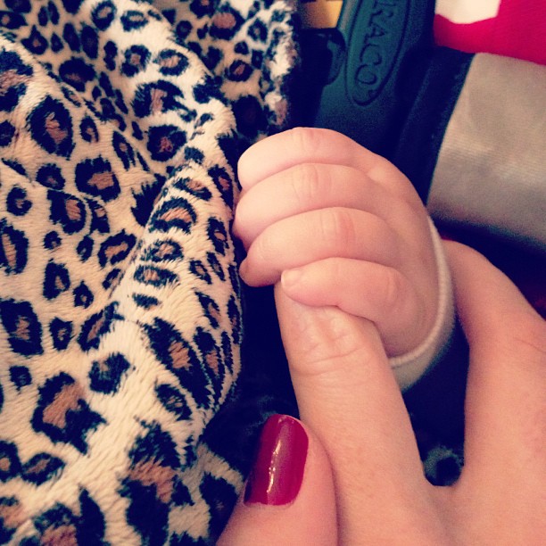 P likes to hold my finger ...