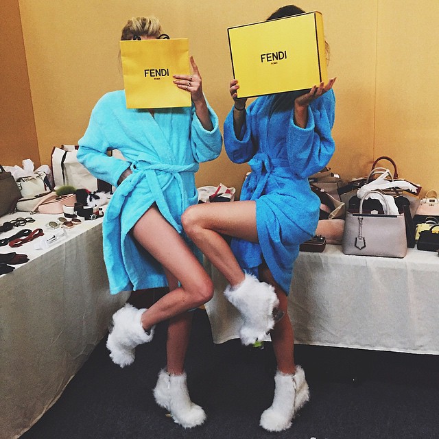 being unicorns on set @fendi...