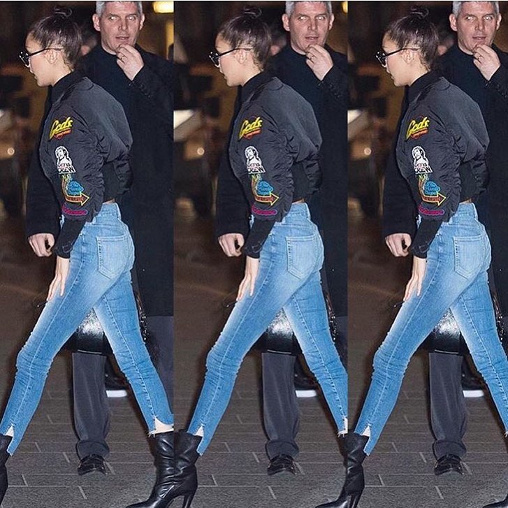 My baby @bellahadid rocking her @goodamerican Good Legs!! ...