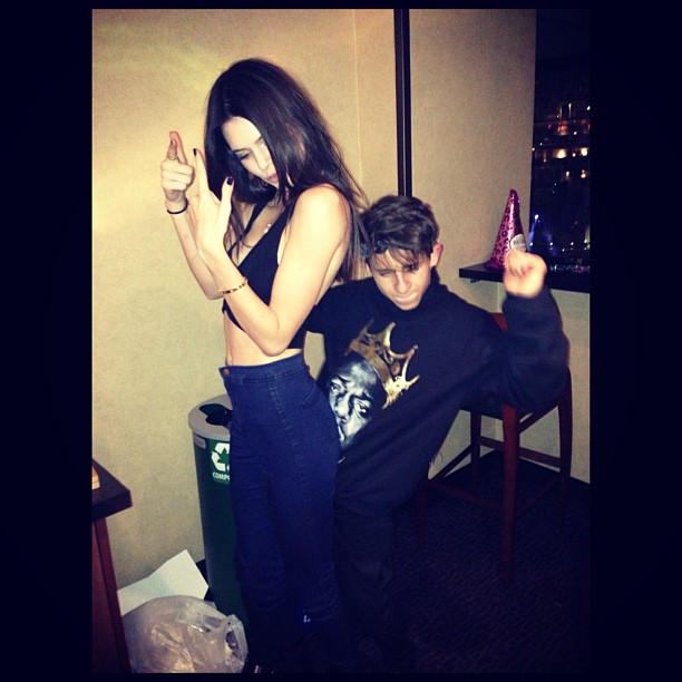 forgot about THIS pic! LOL  back at riri, a little dance for moi on his bday  we...