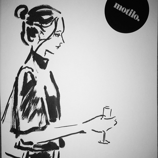 when in France, you walk into a room and someone draws you...