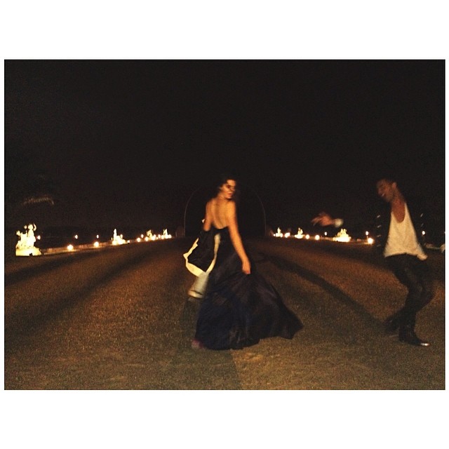last night dancing in the rain with @olivier_rousteing ...