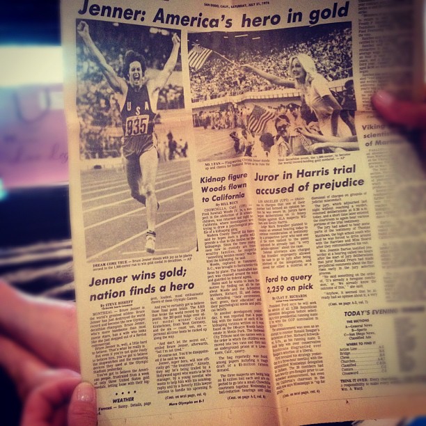 looking at dads old news papers #olympics #boss #myhero...