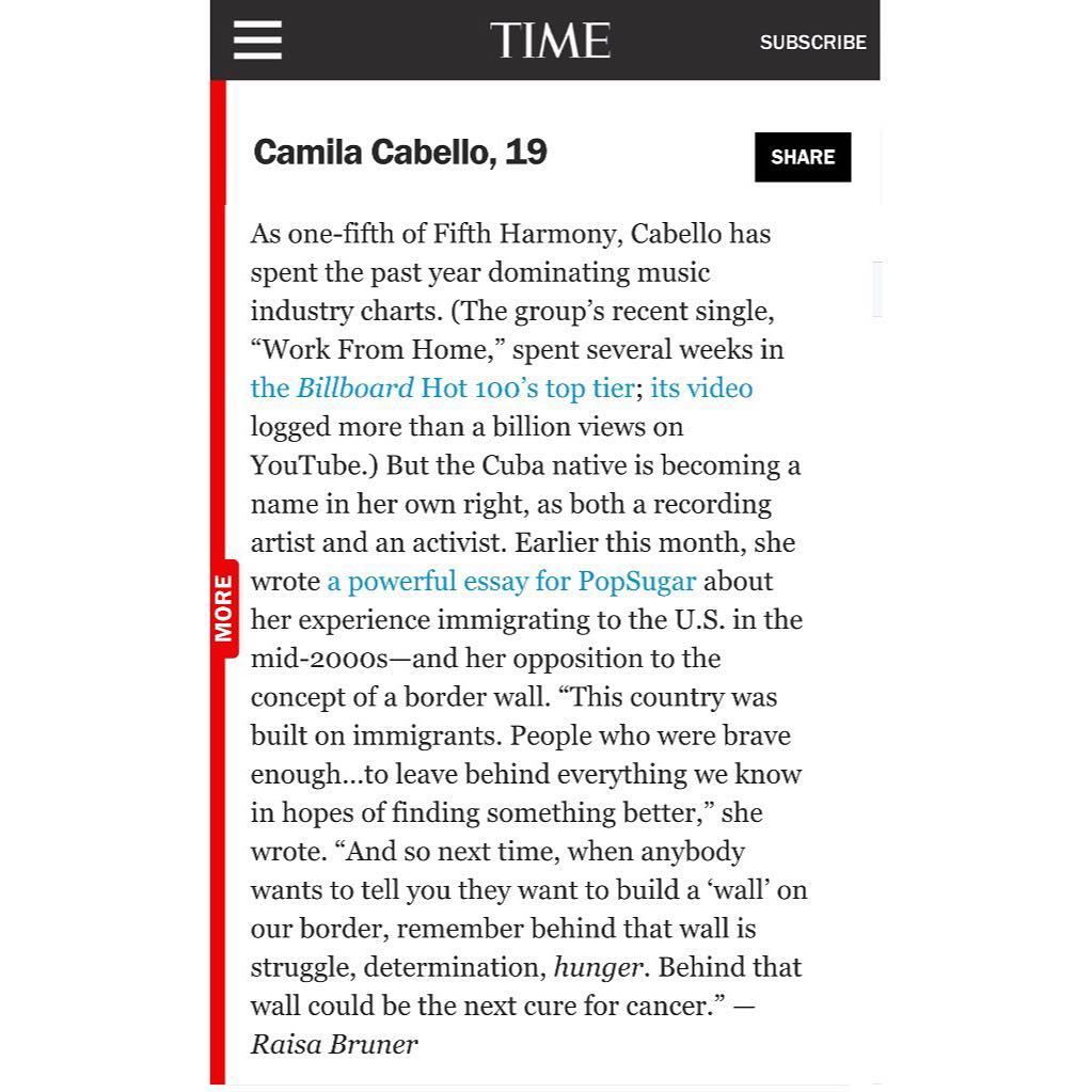 Thank you @Time magazine for having me on the 30 most influential teens of 2016....