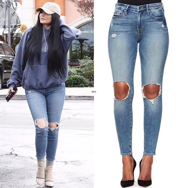 Kylie wearing her @goodamerican good legs!!...