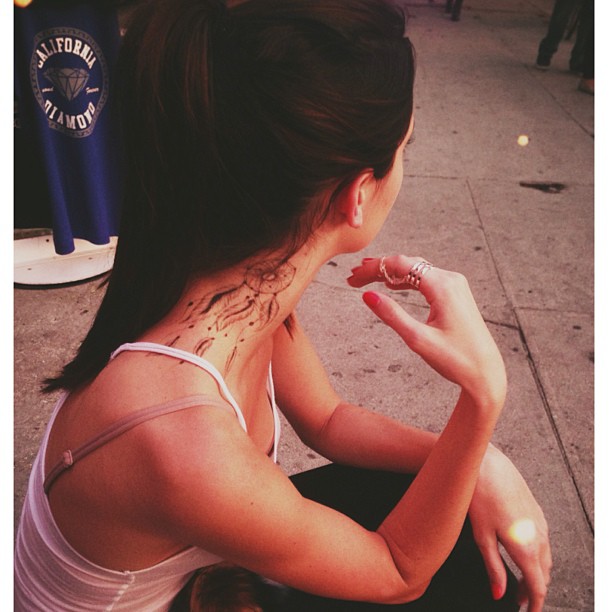my longgg neck  sharpie tat by @badwoodx...