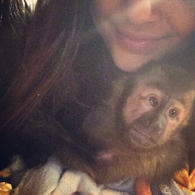cuddling with my new buddy...he's playing with my hair ...
