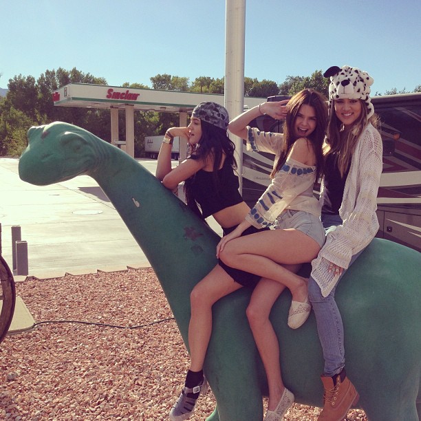 dinosaur rides  @khloekardashian @kyliejenner...
