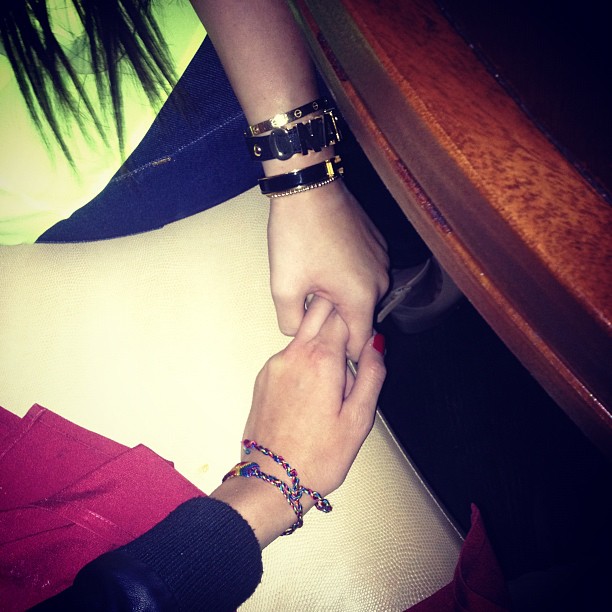 Yes. @kylieejennerr and I hold hands under the table. #sisterlove...