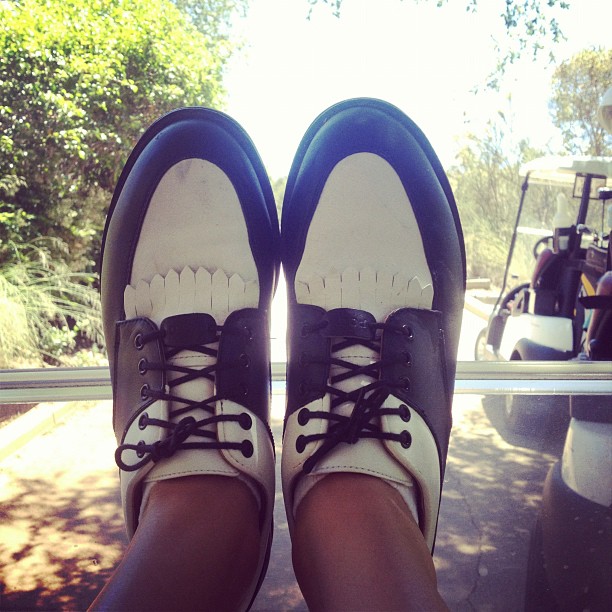 golf shoes, golf balls...