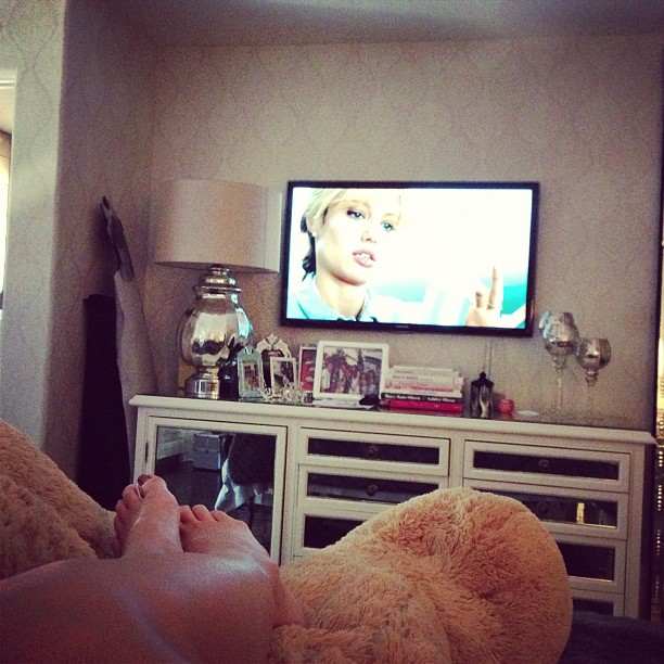 cuddling with Harrison watching our fav girl, Angie! #Salt...