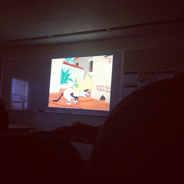Watching loony toons in English class ...