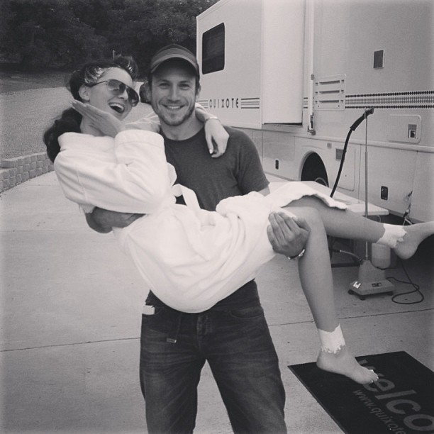 I make "my bitch" @alex_wtb carry me to my car when I don't have shoes on #YouGo...