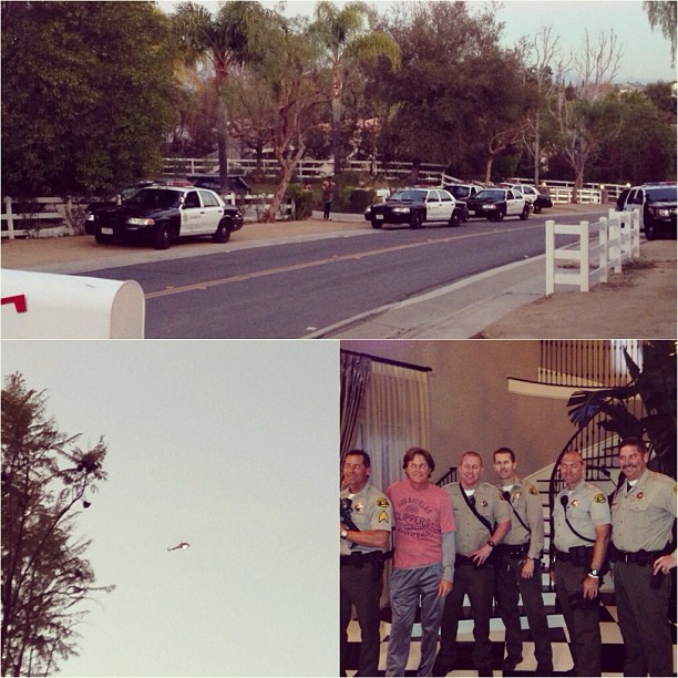 I love it when 8 police officers show up at my door and 10 cop cars are outside ...