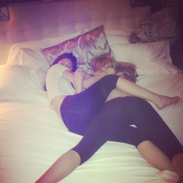 um get out of my bed? #noroom4kenya  #weirdsleepers...