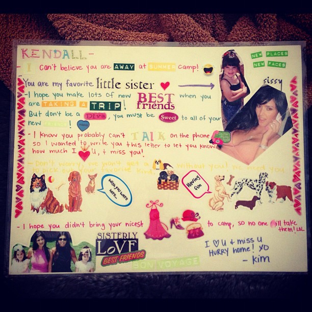 lol. just found this card @kimkardashian made for me when I went away to camp #M...