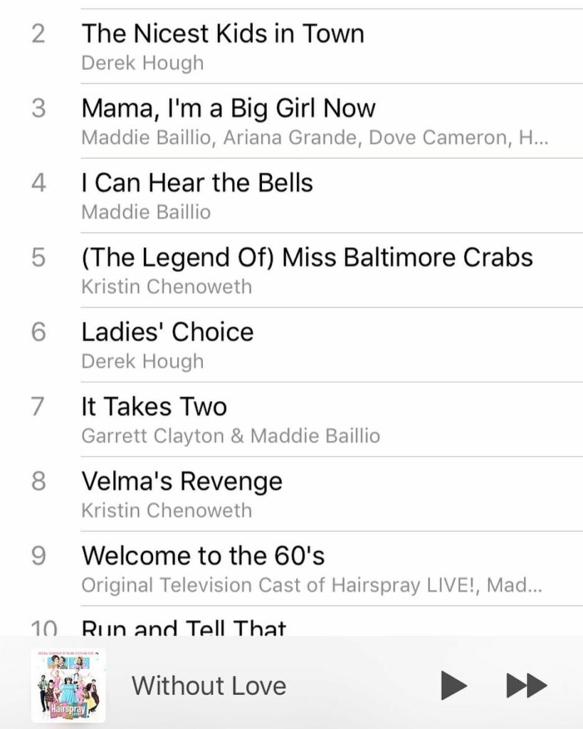 #HairsprayLive soundtrack is out now !!!!!!!!  
 ♡...