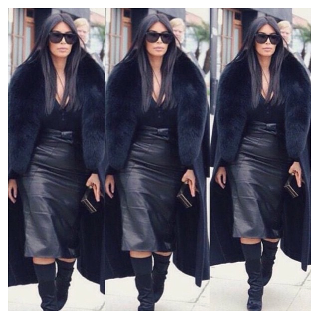 Yesterday's vibes- Céline coat, I sewed on a vintage fur, vintage Alaia bodysuit...