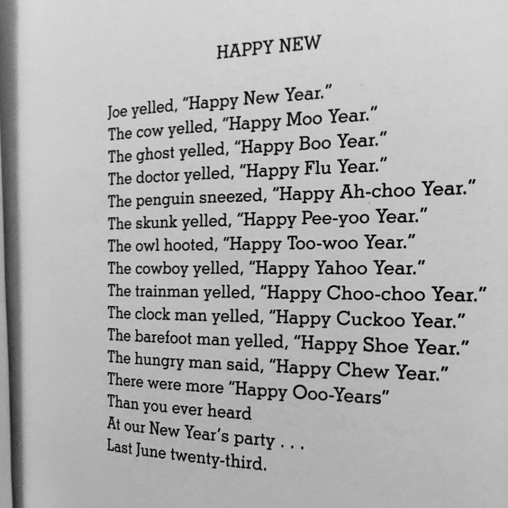 happy new yr from me and shel Silverstein...