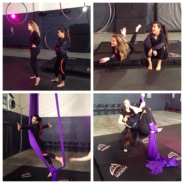 Kourt and I tried some aerial workouts today! A first for us!!! #getitright  #Ge...