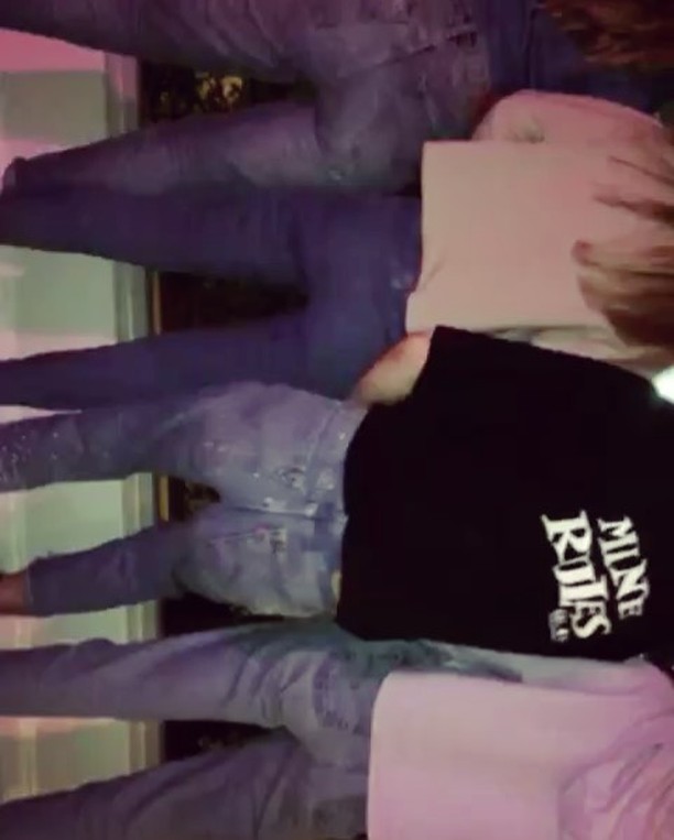 gender neutral siblinghood of four separate pair of pants in similar cuts that b...