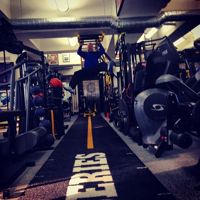 Someone was excited about our Monday workout!! Thanks @gunnar for kicking my ass...