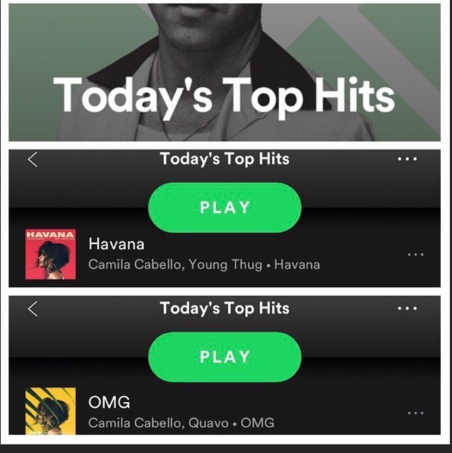 ‪huge thank you to @Spotify for adding both #Havana  and #OMG to #Today'sTopHits...