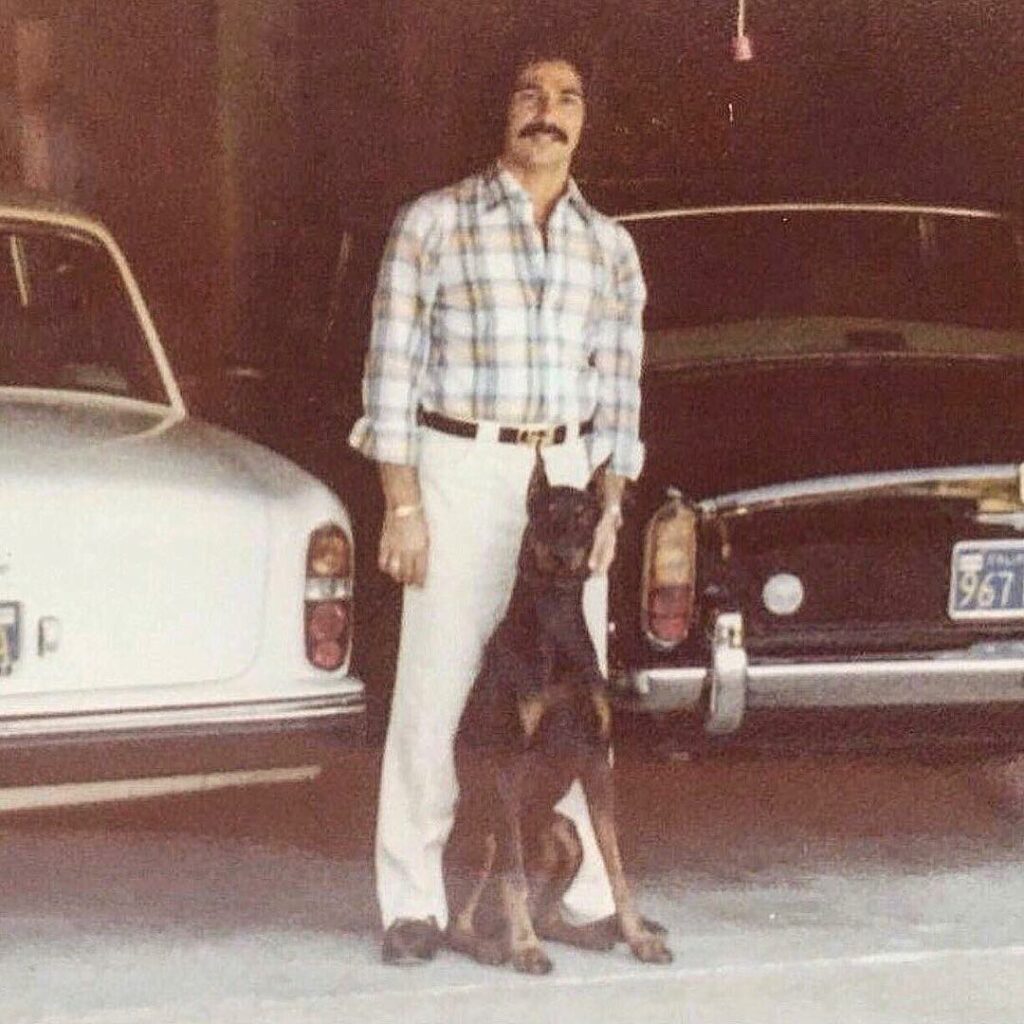 My dad was a boss! Double Roll's w his Doberman...
