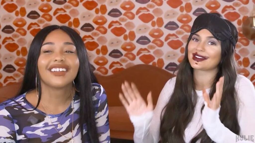 Watch @jordynwoods attempt to do my makeup blindfolded on my brand new Kylie Cos...
