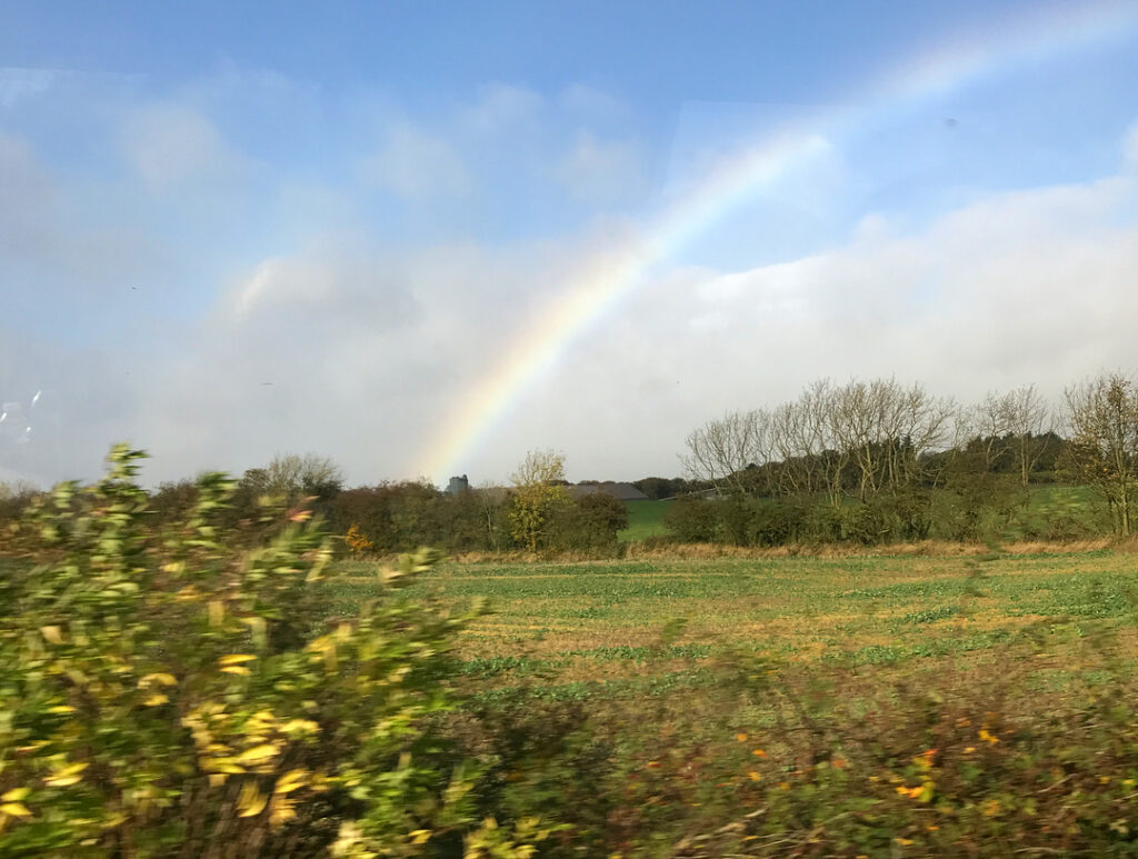 on a train in october...