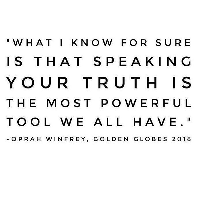 Thank you Oprah!! #TimesUp #SpeakYourTruth...