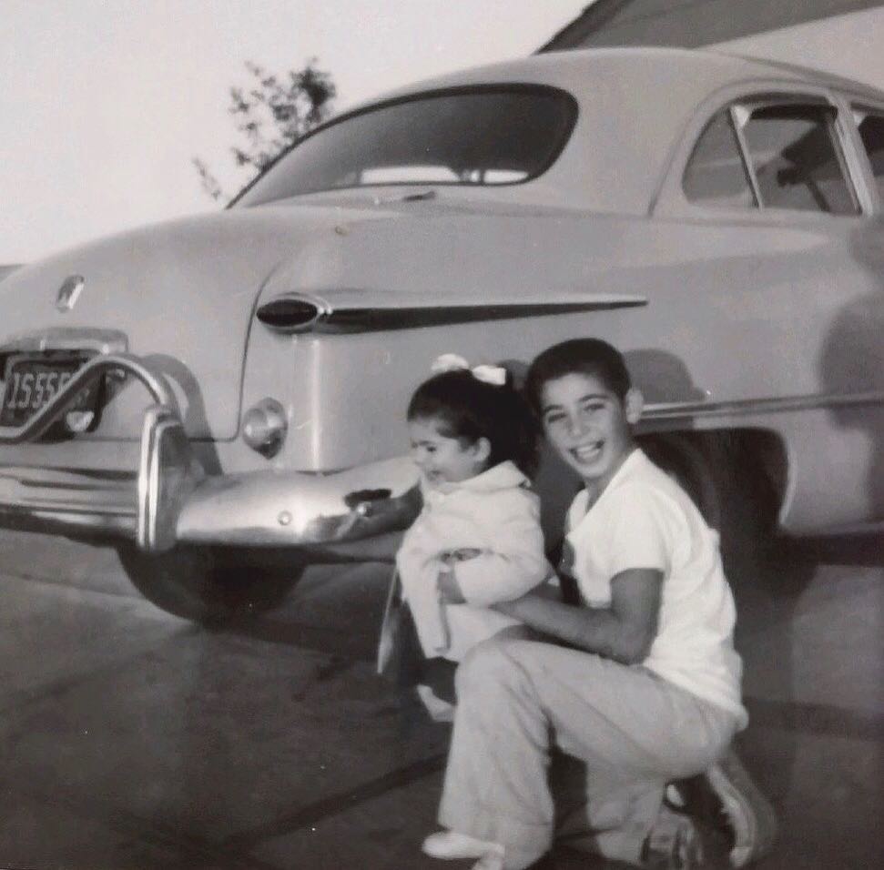 My dad & cousin Andrea, Cici’s sister (Saint has my dads ears)...