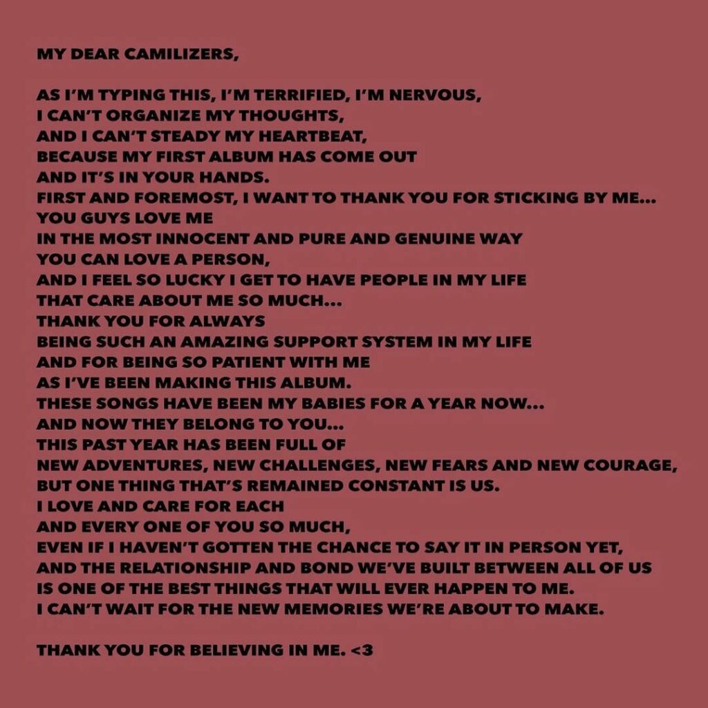 i love you. thank you. #ThisIsCAMILA #CAMILA ...