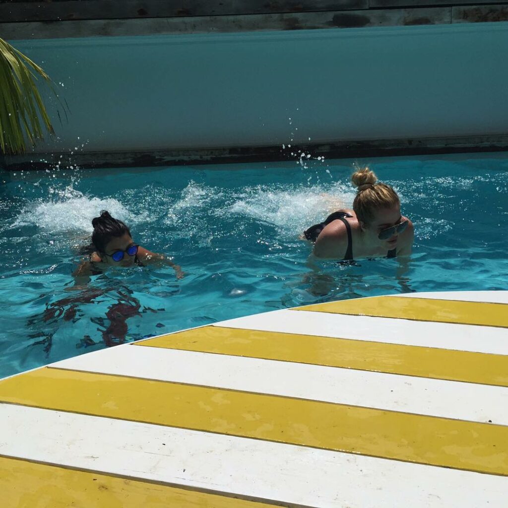 #FBF to me and @khloekardashian riding bikes in the pool and me pretty much tota...