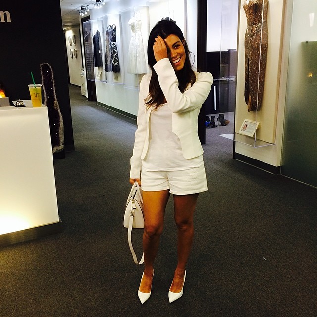 All white everything. Wearing @kardashiankollection today at our @kardashiankoll...