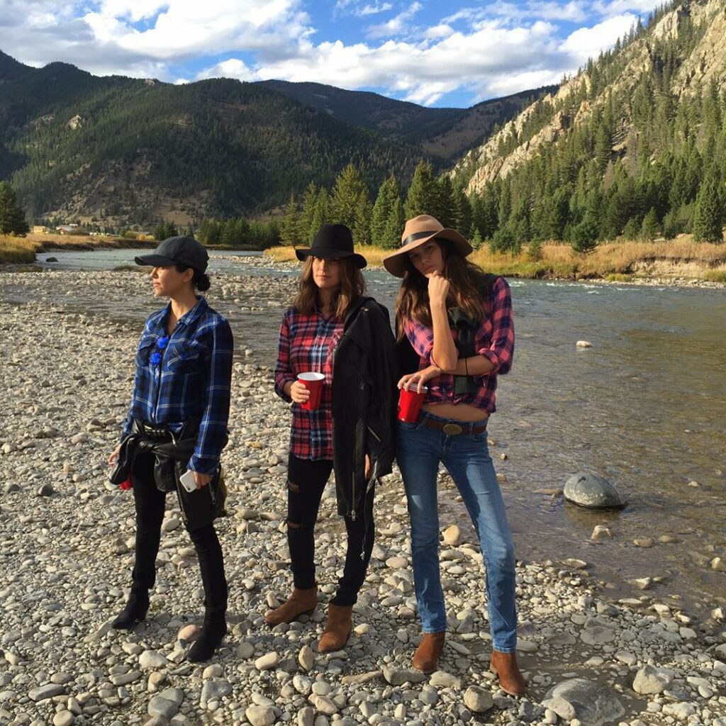 Fly fishing in our flannels. #themillersinmontana...