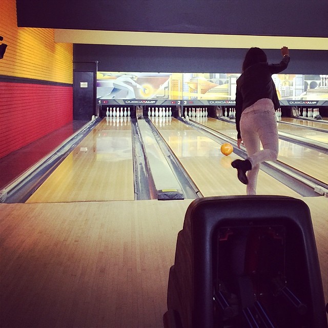 With form like this, it's no wonder I got so many strikes.  and my bowling shoes...
