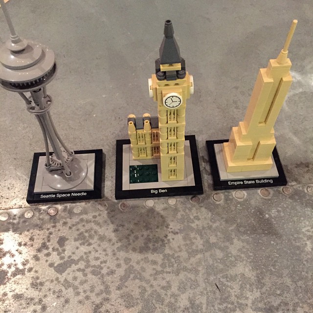 Tonight's activity. #LEGO #bigBen #empireStateBuilding #seattleSpaceNeedle...