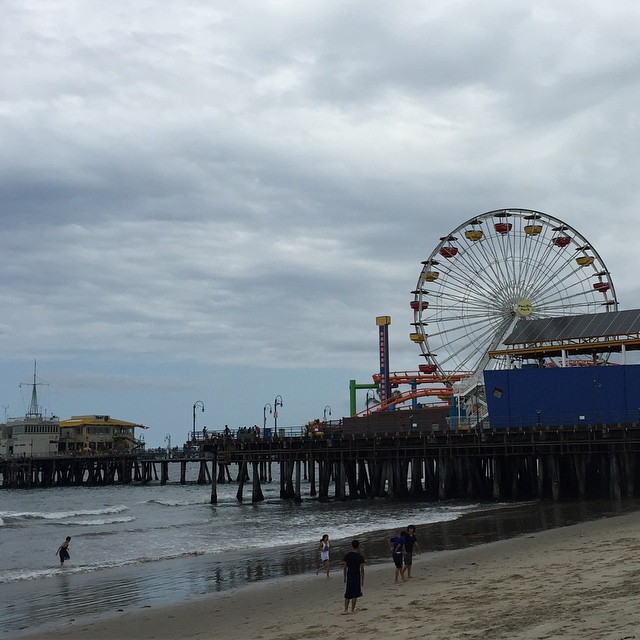 To the beach in the rain....